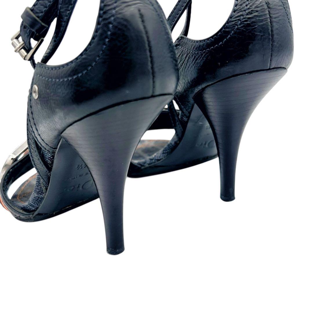 【希少】Dior ガリアーノ期 トロッター Dバックル ヒールサンダル Y2K