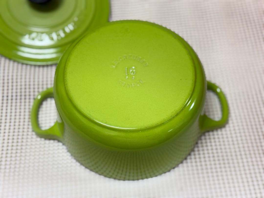 ル・クルーゼ　ココット　16cm フルーツグリーン 両手鍋