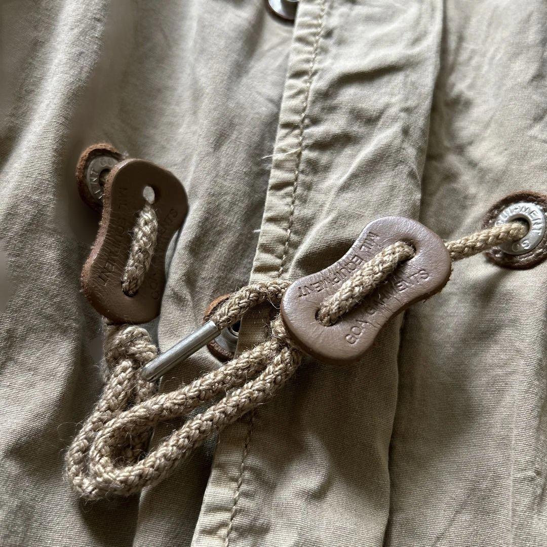 Goa ミリタリージャケット　メンズ　ロング　フード収納　ダブルジップ　y2k