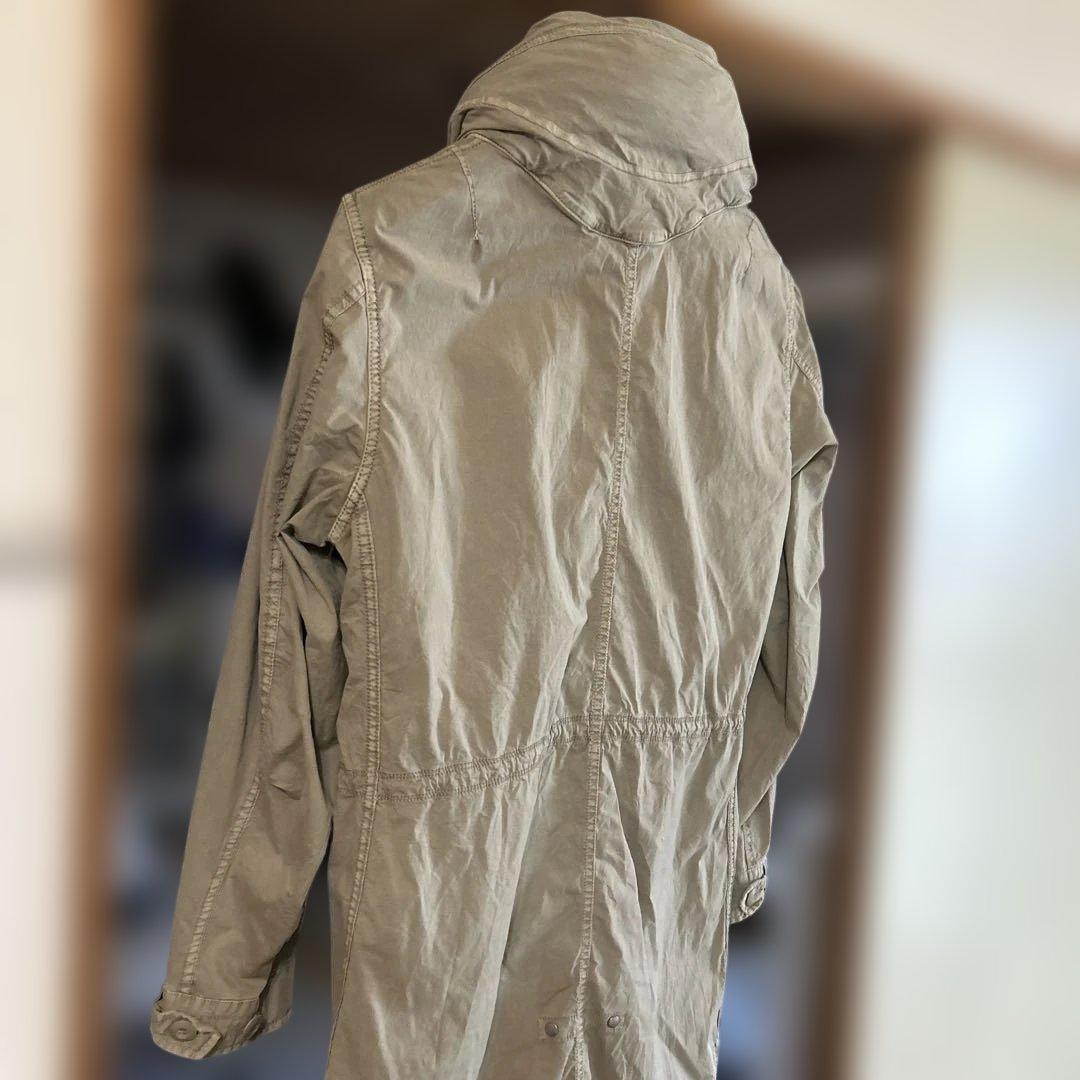 Goa ミリタリージャケット　メンズ　ロング　フード収納　ダブルジップ　y2k