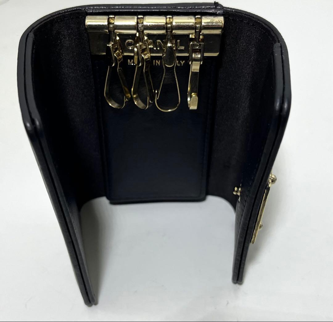 CHANEL レザー　4連　キーケース　カードケース　ゴールド金具　本革　綺麗