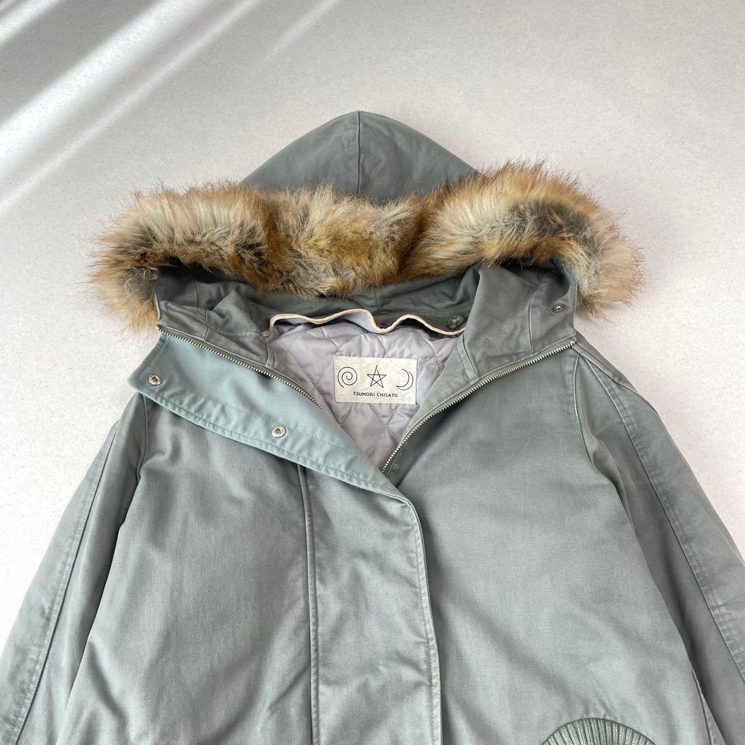 ツモリチサト 中綿キルティングライナー付き モッズコート