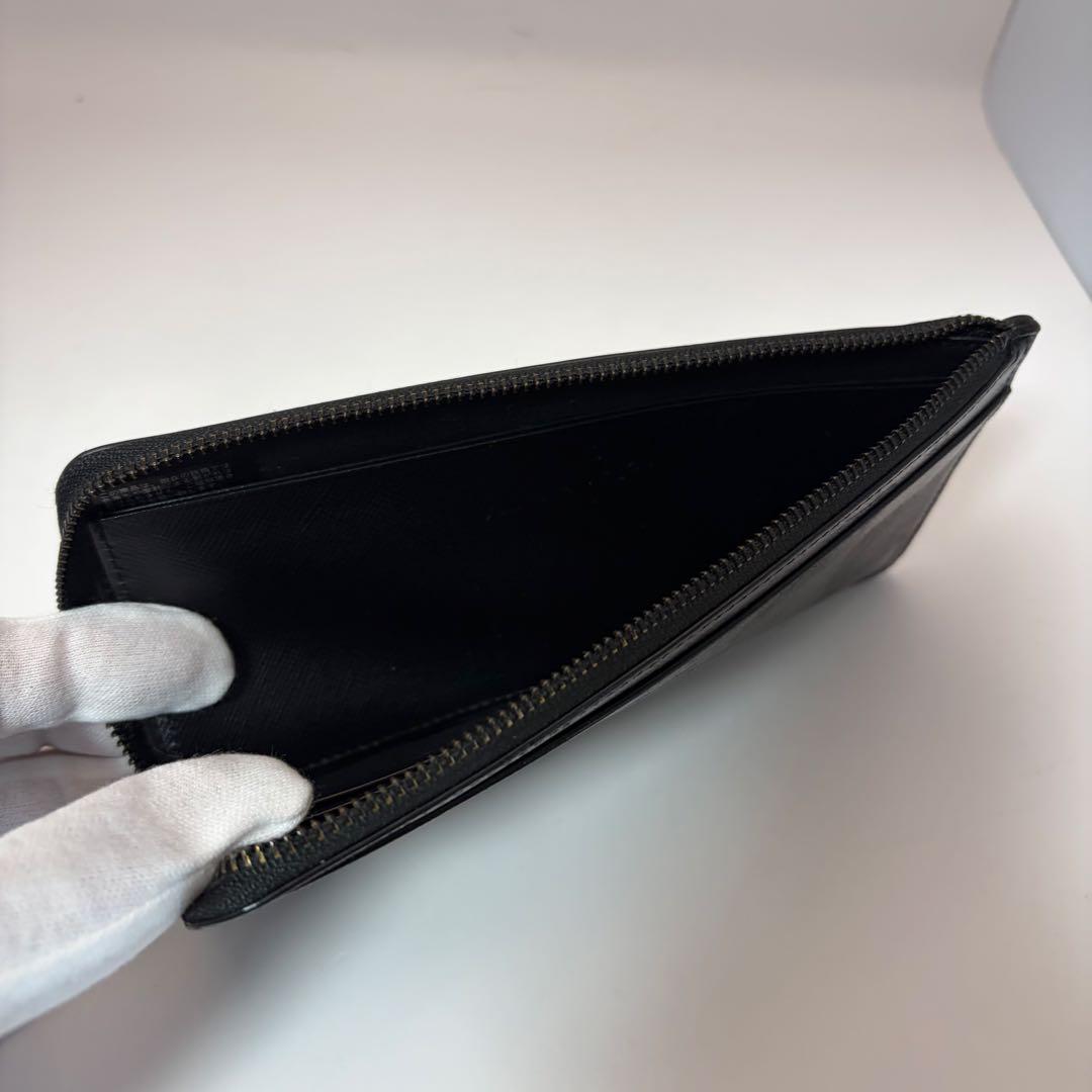 【美品】ポールスミス　L字ファスナー　長財布　チェッカーエンボス　黒