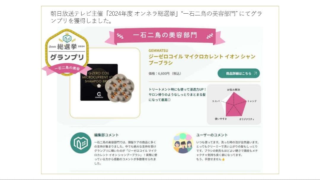 【超特価】2個セット　Gゼロコイル　シャンプーブラシ　マイクロカレント