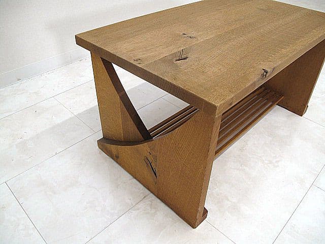 美品　HIDA　キツツキ　飛騨産業 オーク無垢材ローテーブル 　センターテーブル