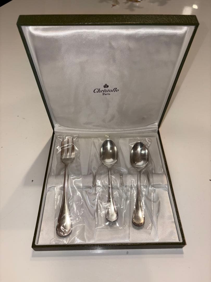 【訳あり】Christofle カトラリーセット 計3箱（スプーン＆フォーク）