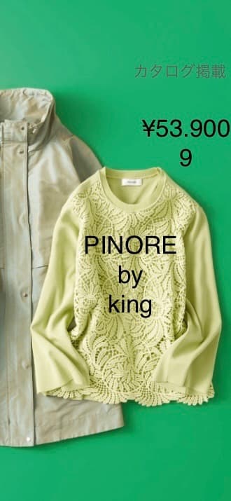 新品カタログ掲載ピノーレPINORE・ニット9ケミカルレース¥53.900