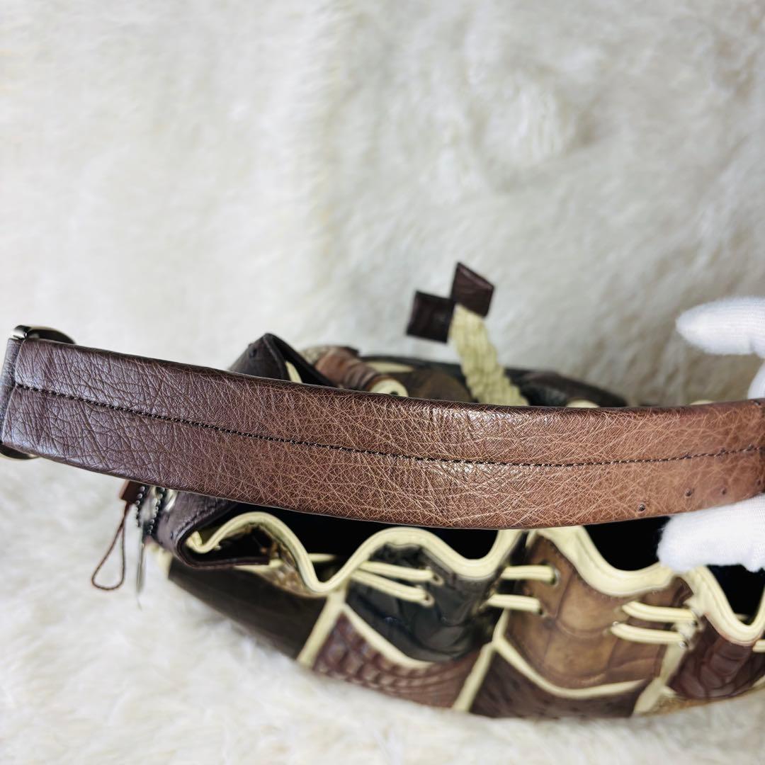 JRA クロコダイル　ハンドバッグ　オーストリッチ　ラージクロコ　スモールクロコ