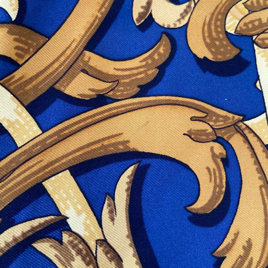 HERMES 長袖　トップス　カシミヤ バロック馬具チェーン柄 シルク切替 M