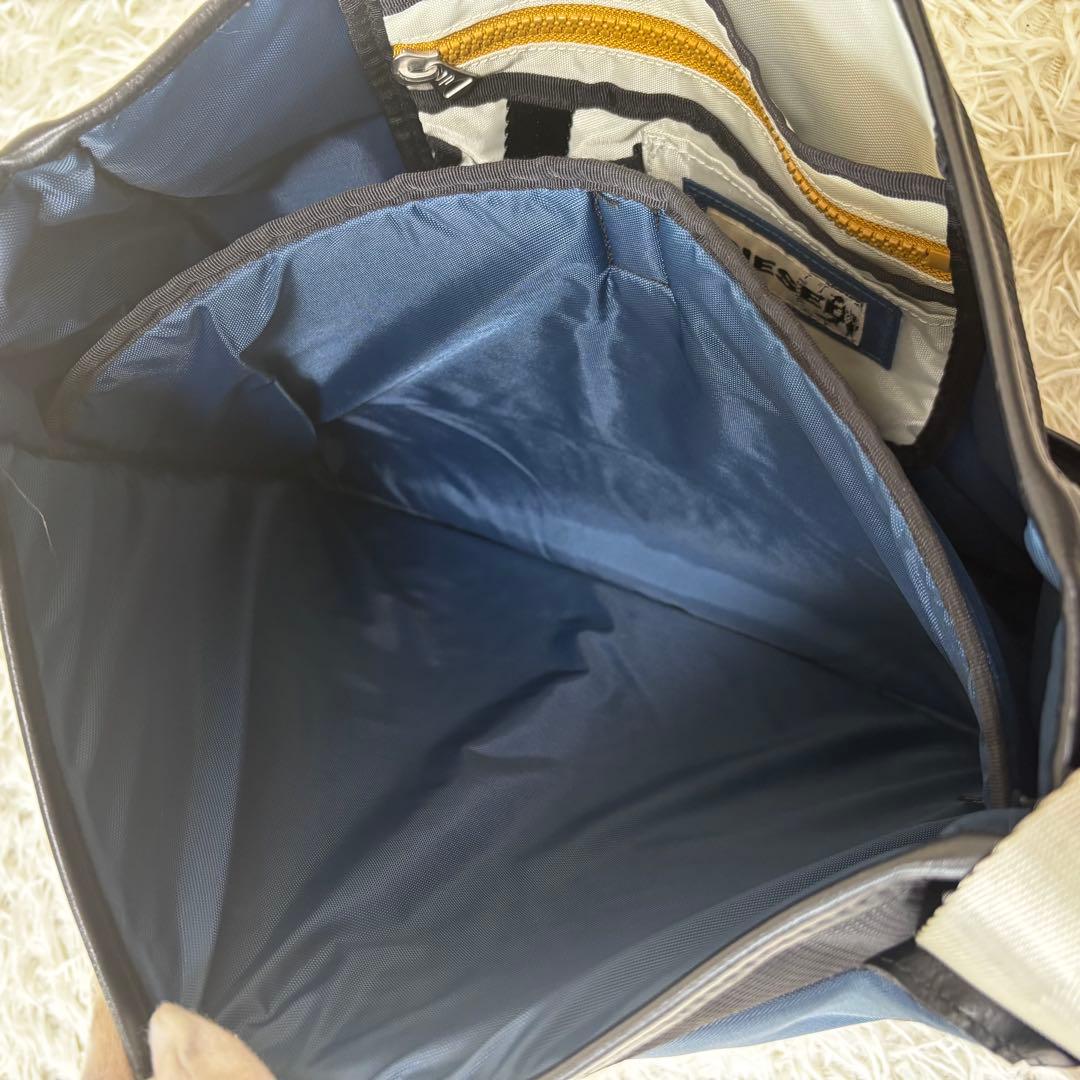 DIESEL✨大容量メッセンジャーバッグ　レザー×ナイロン　ロゴ刻印　y2k