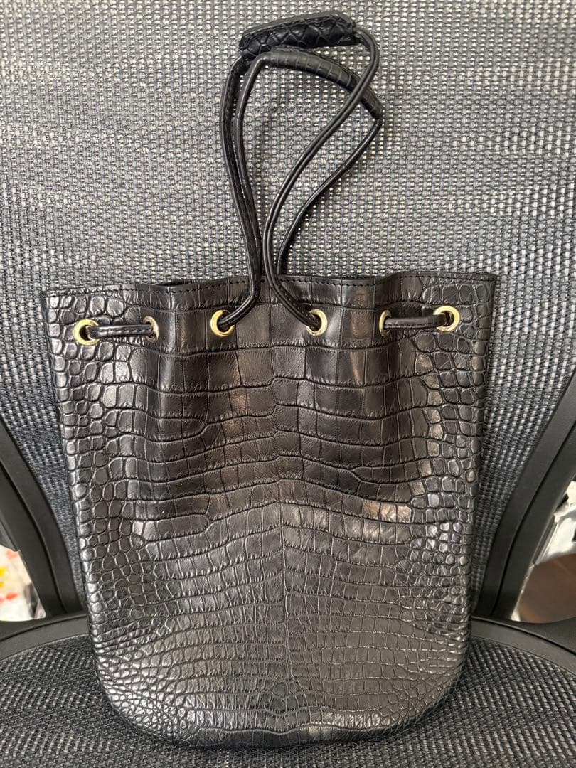 新品　35.2万　Cisei×山本製鞄　マットクロコダイル　巾着バッグ