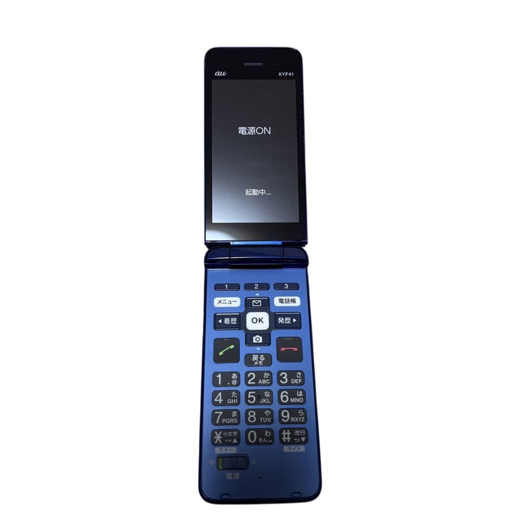美品　au かんたんケータイ KYF41 ブルー 美品 本体