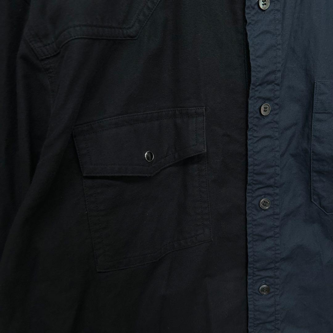 sacai サカイ コットンアシンメトリーシャツ ドッキング