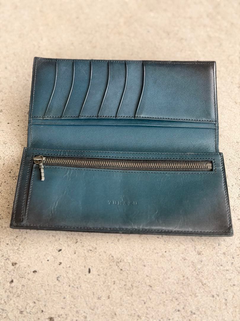 Yuhaku 長財布　ターコイズブルー
