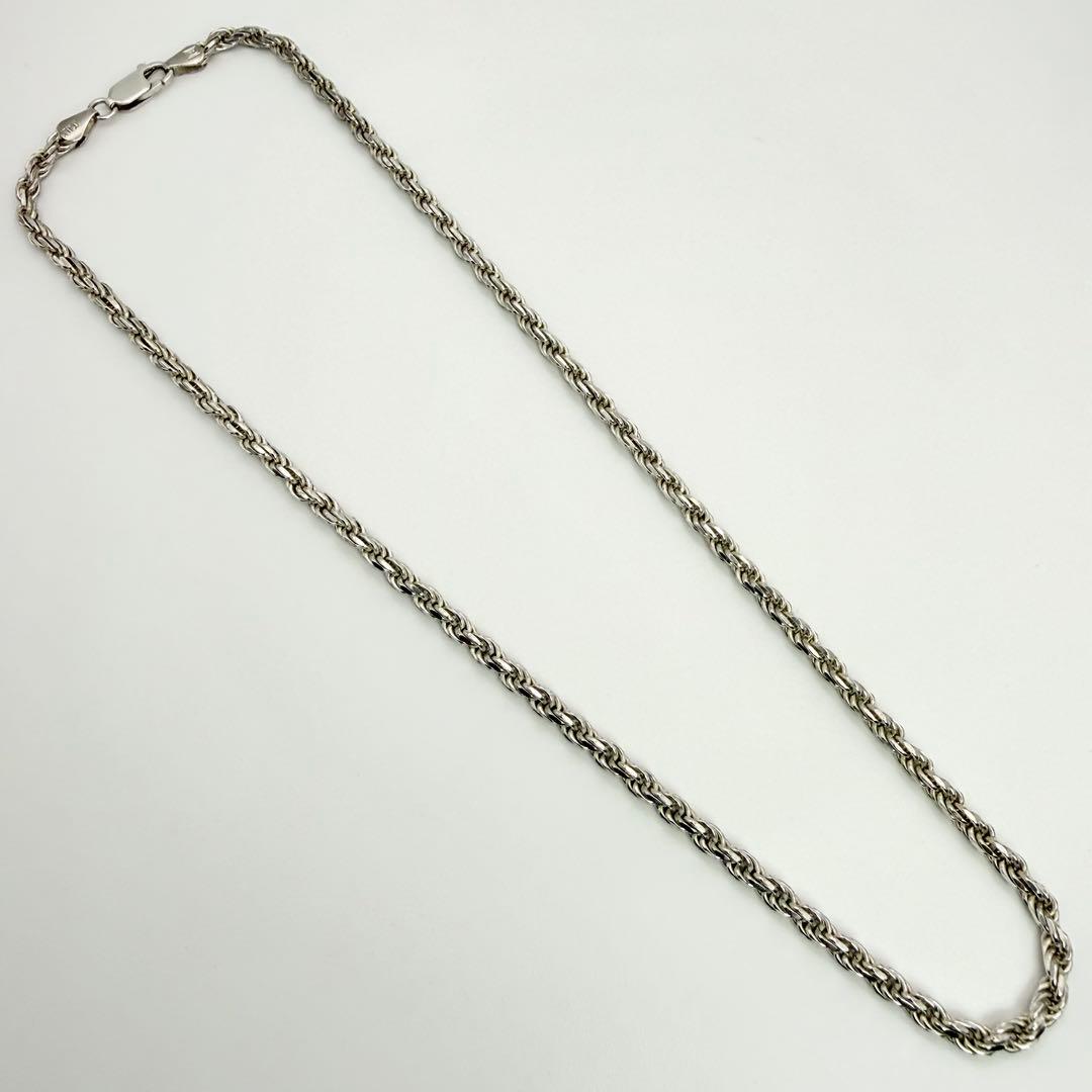 ●【美品】SILVER925 ITALY ロープチェーン 4.0mm幅 46cm