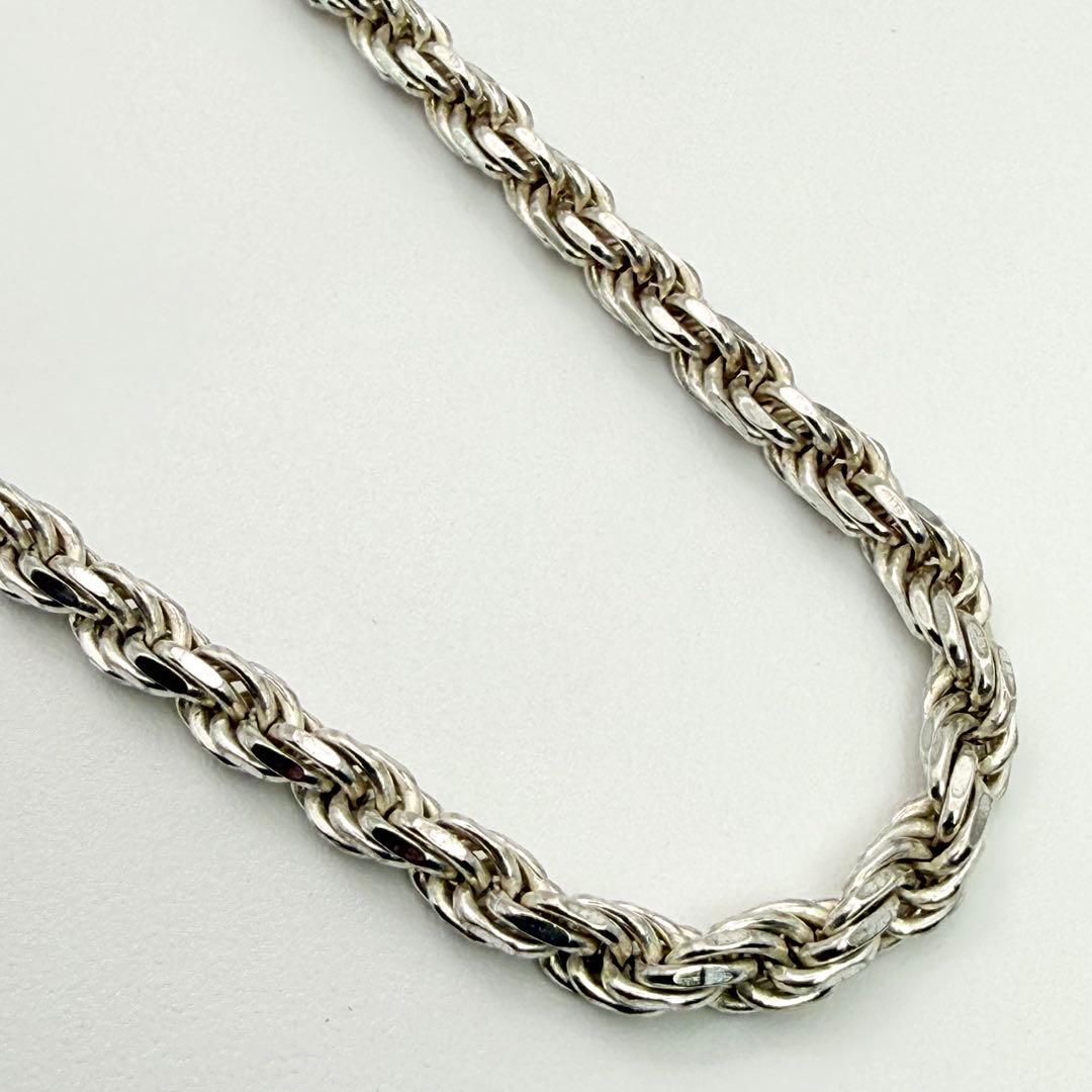 ●【美品】SILVER925 ITALY ロープチェーン 4.0mm幅 46cm