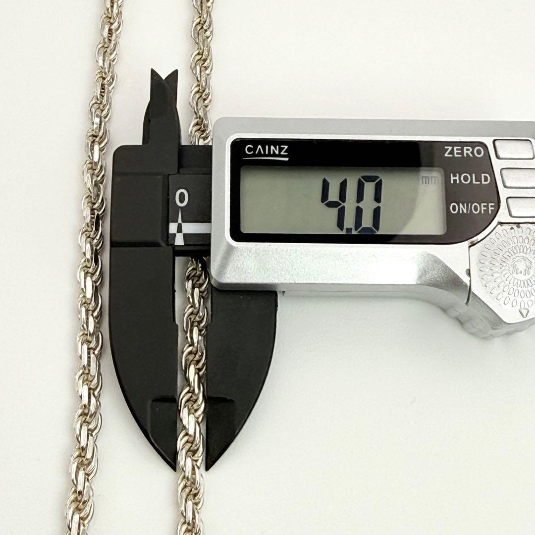 ●【美品】SILVER925 ITALY ロープチェーン 4.0mm幅 46cm