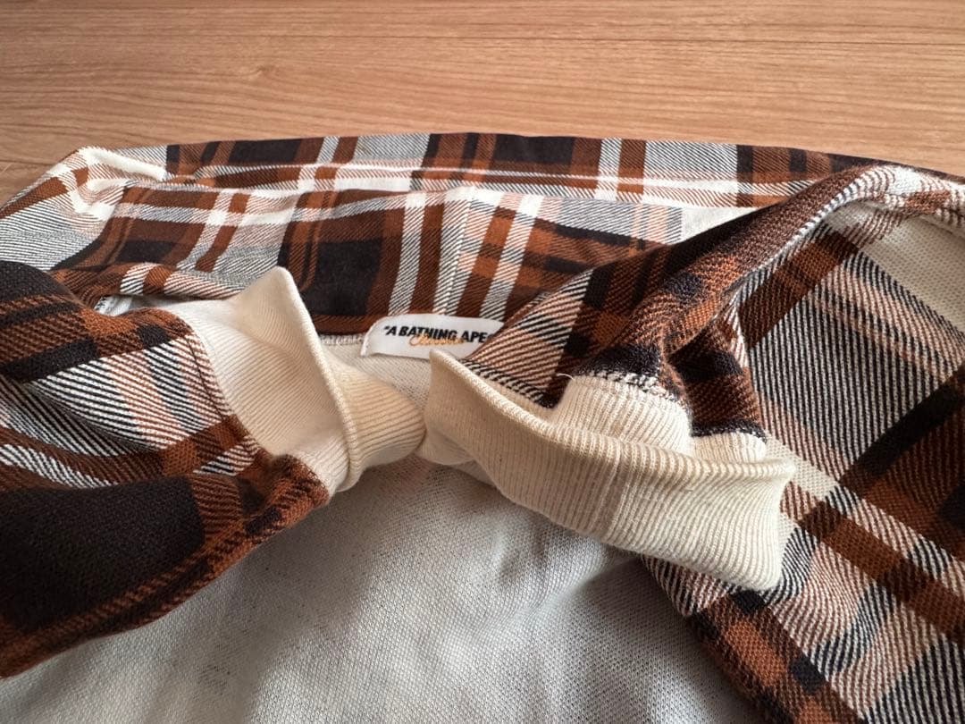 APE エイプ パーカー チェック キムタク M BAPE レア ブラウン 茶