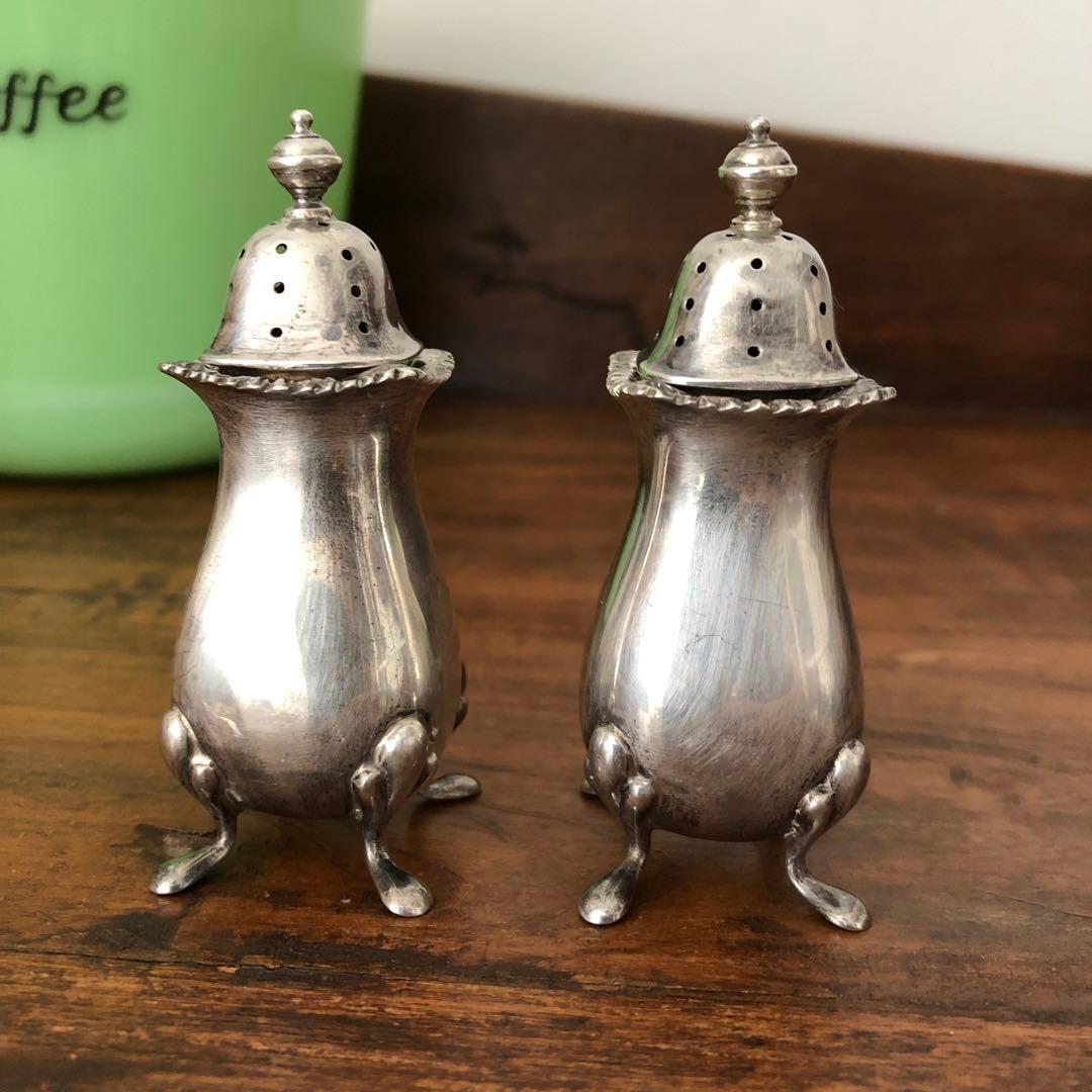 Vintage 英国　純銀製　ソルト＆ペッパー　スターリングシルバー　ビンテージ