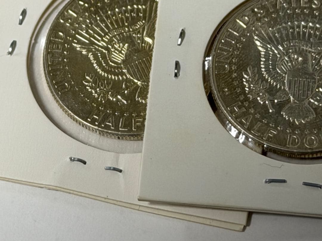 【1964年】ケネディハーフダラー銀貨２枚　ミントマークＤとマークなし 各１枚