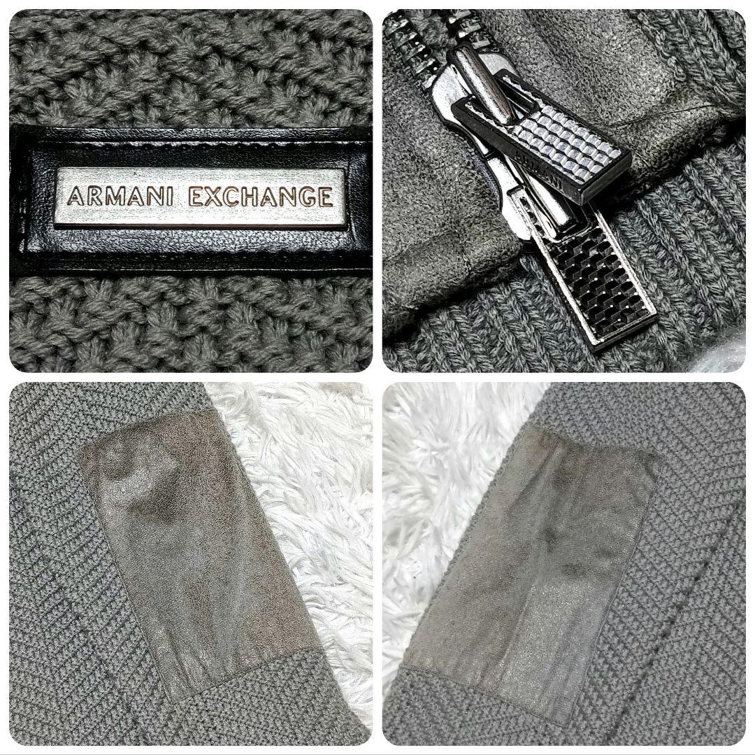 アルマーニエクスチェンジ　ドライバーズニット　ダブルジップ　フェイクムートン切替