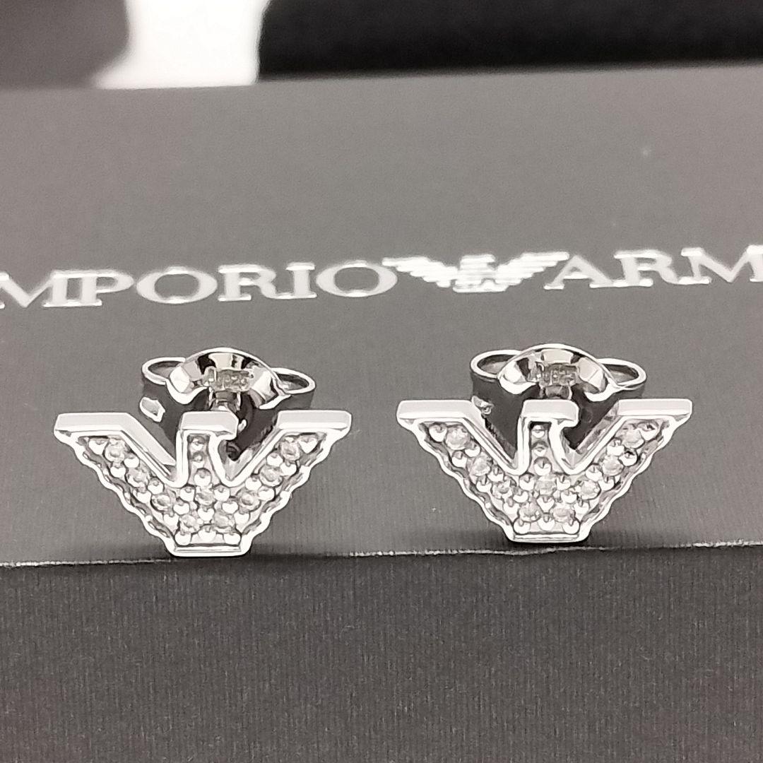 EA エンポリオアルマーニ ピアス ロゴ ストーン