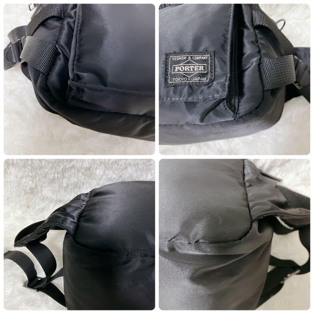 美品 PORTER ポーター タンカー ボディバッグ ウエストバッグ ブラック