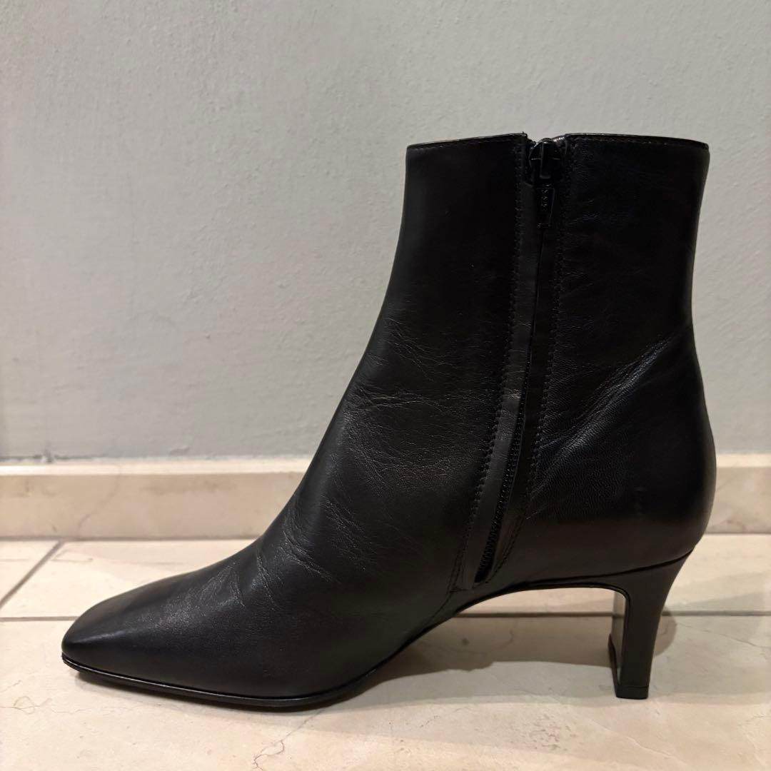 [新品未使用]ファビオルスコーニ　 ブーツ　ブラック　スクエアトゥ　23cm