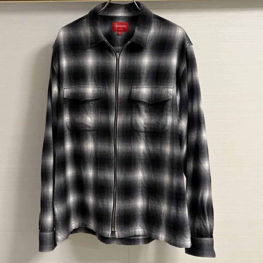 トップス Supreme Shadow Plaid Flannel Zip Shirt