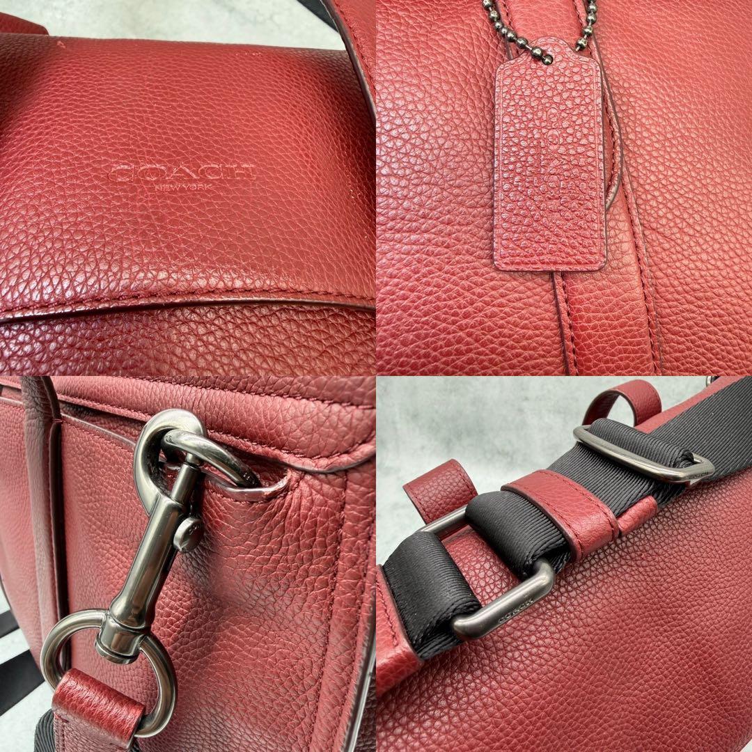 COACH コーチ ビジネスバッグ 2way レザー クロスボディ ボルドー