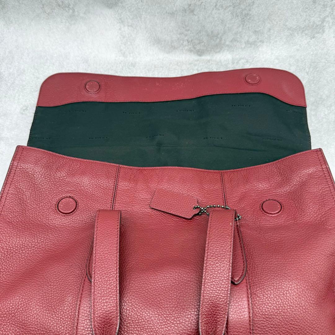 COACH コーチ ビジネスバッグ 2way レザー クロスボディ ボルドー