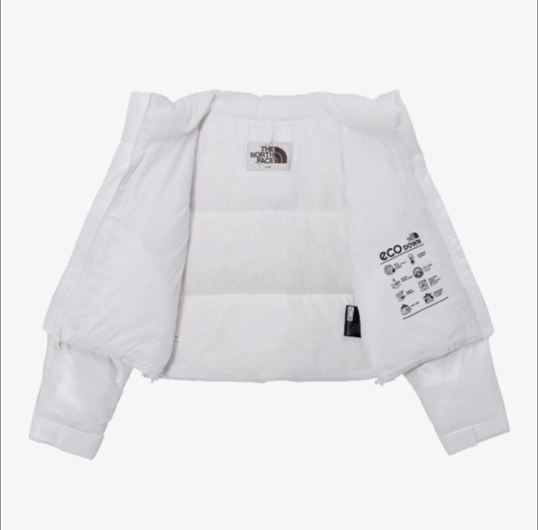 【韓国限定】ノースフェイス ショートダウン グロッシー ジャケット 白 M