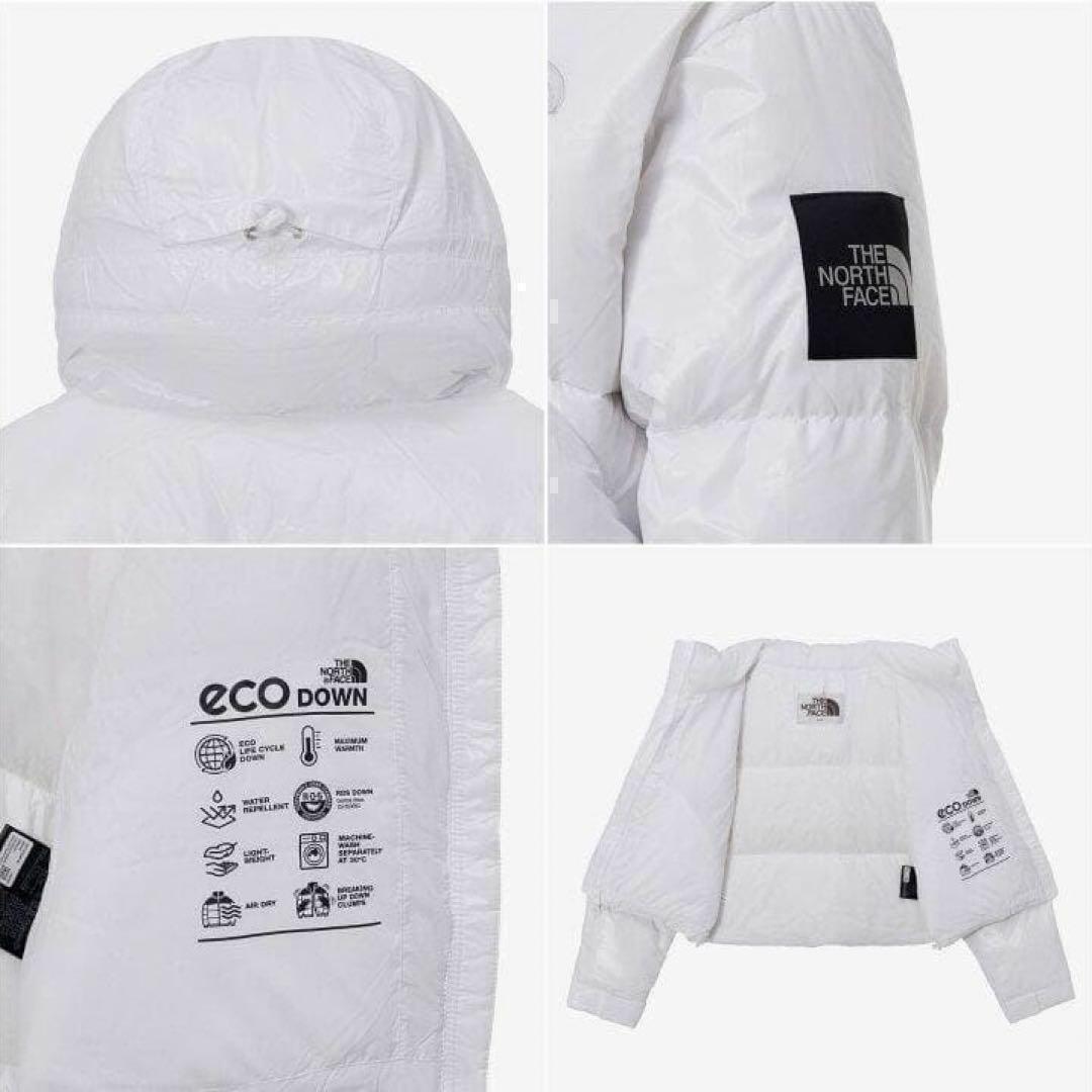 【韓国限定】ノースフェイス ショートダウン グロッシー ジャケット 白 M