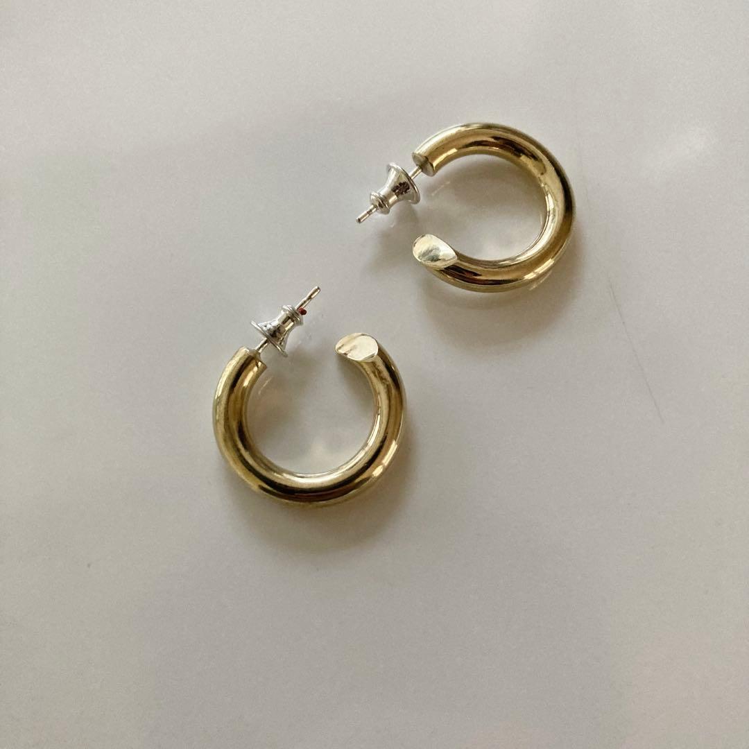 ゴールドカラー シルバー925 701サイズ4×23mm 真鍮　フープピアス