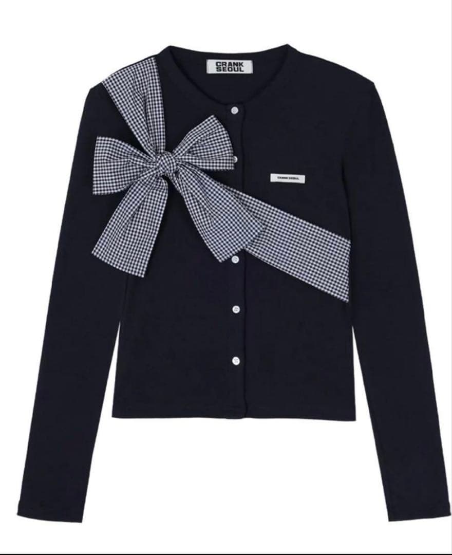 crank Ribbon Tide Knit Cardigan Nav ★聖奈様