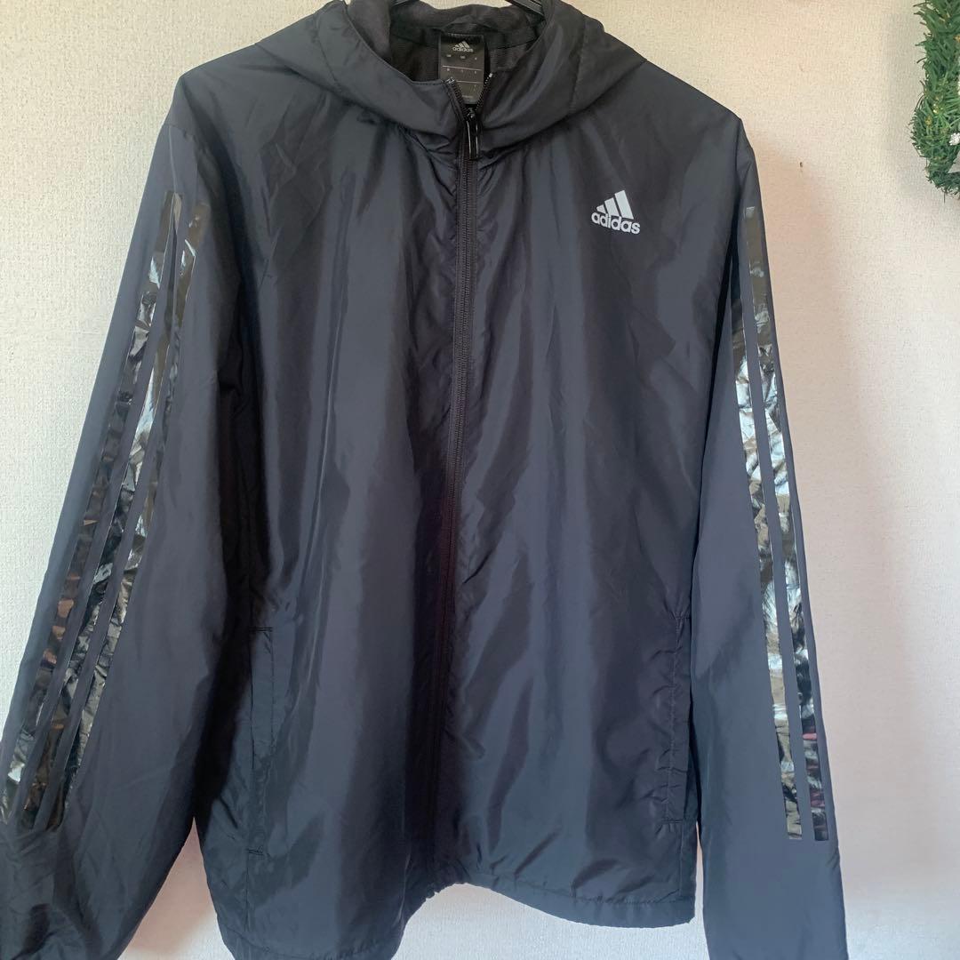 adidas ウィンドブレーカー上下セット　ブラック　裏地付きLサイズ