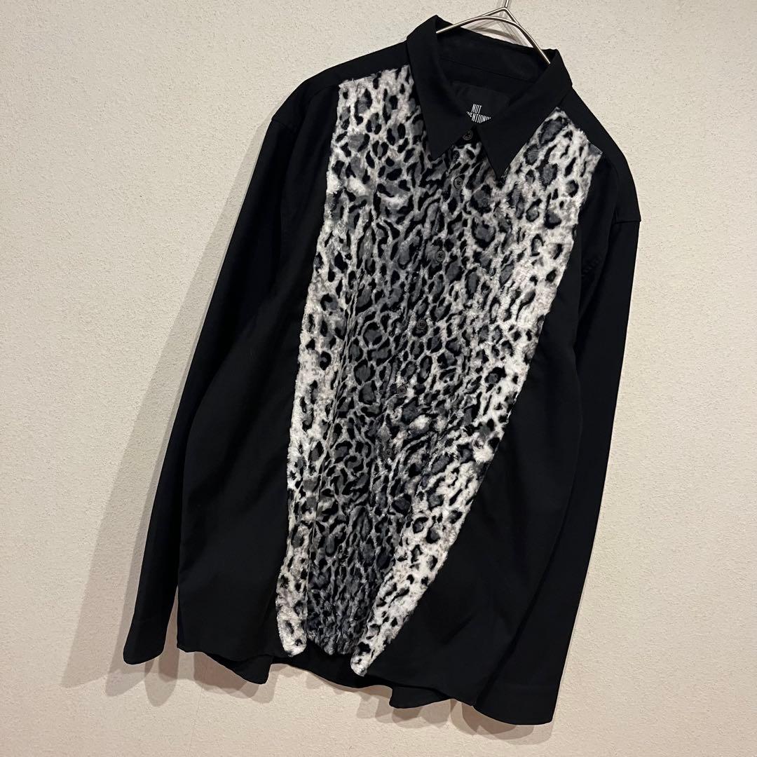 【美品】NOT CONVENTIONAL レオパード柄 長袖 シャツ 黒