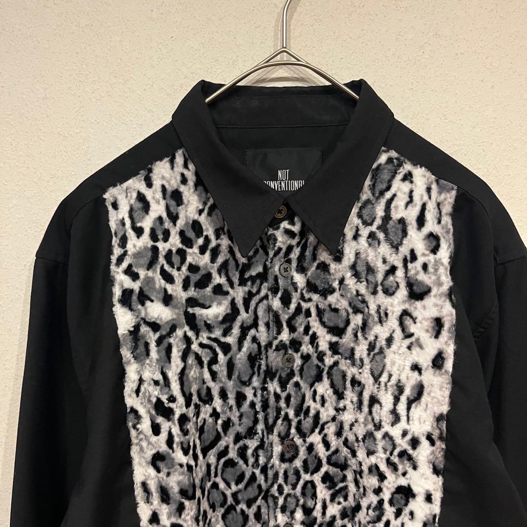 【美品】NOT CONVENTIONAL レオパード柄 長袖 シャツ 黒
