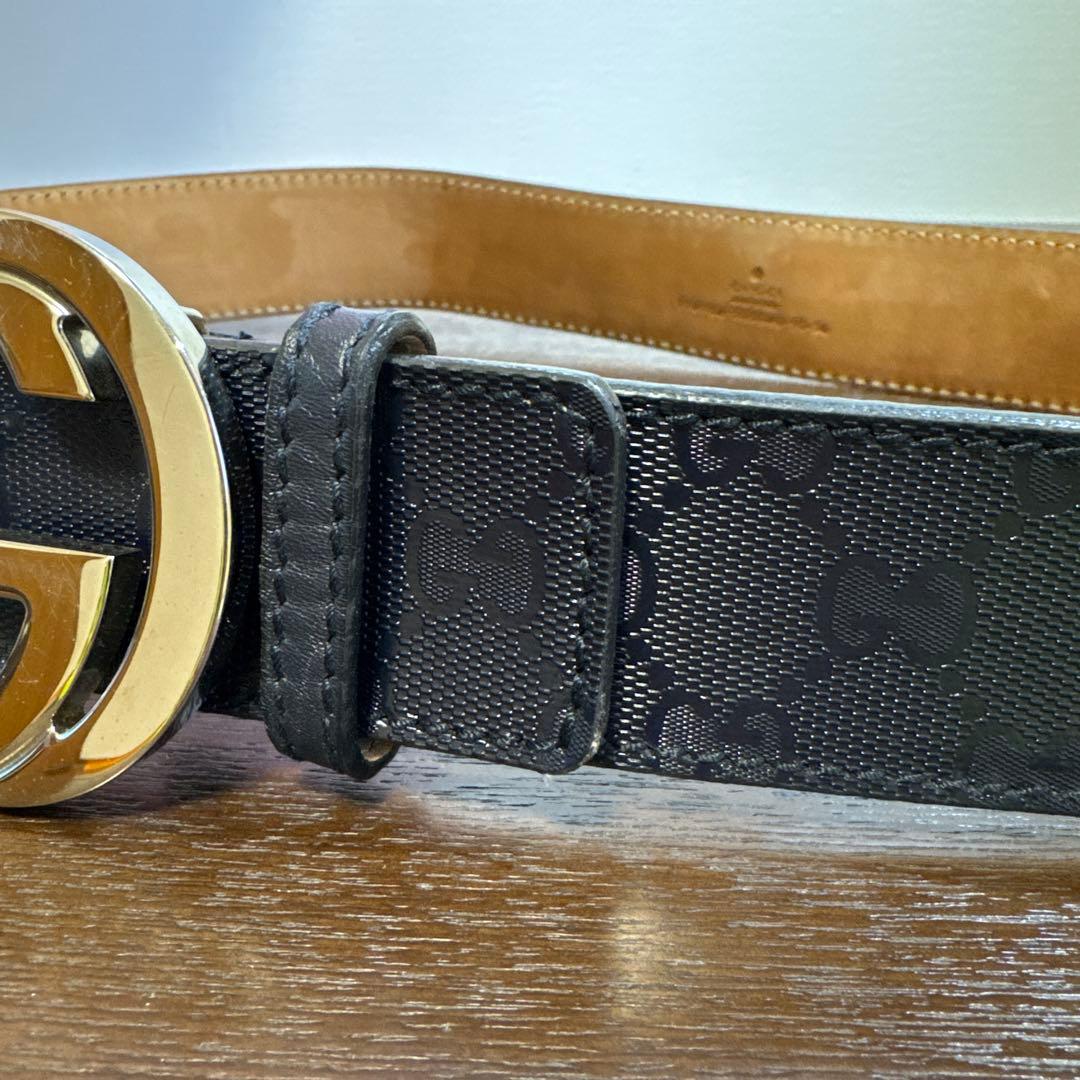 レア【GUCCI】インターロッキングG GGキャンバス ベルト