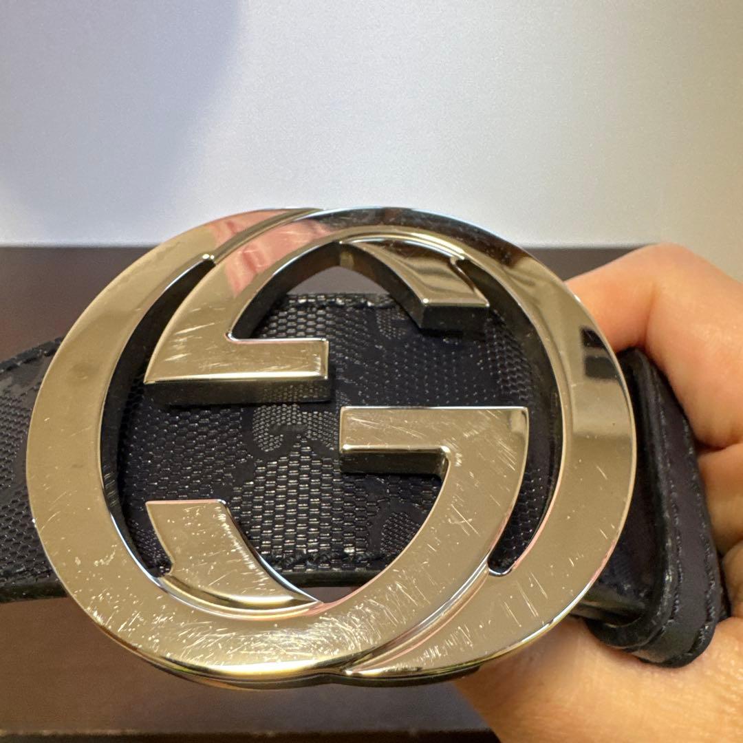 レア【GUCCI】インターロッキングG GGキャンバス ベルト