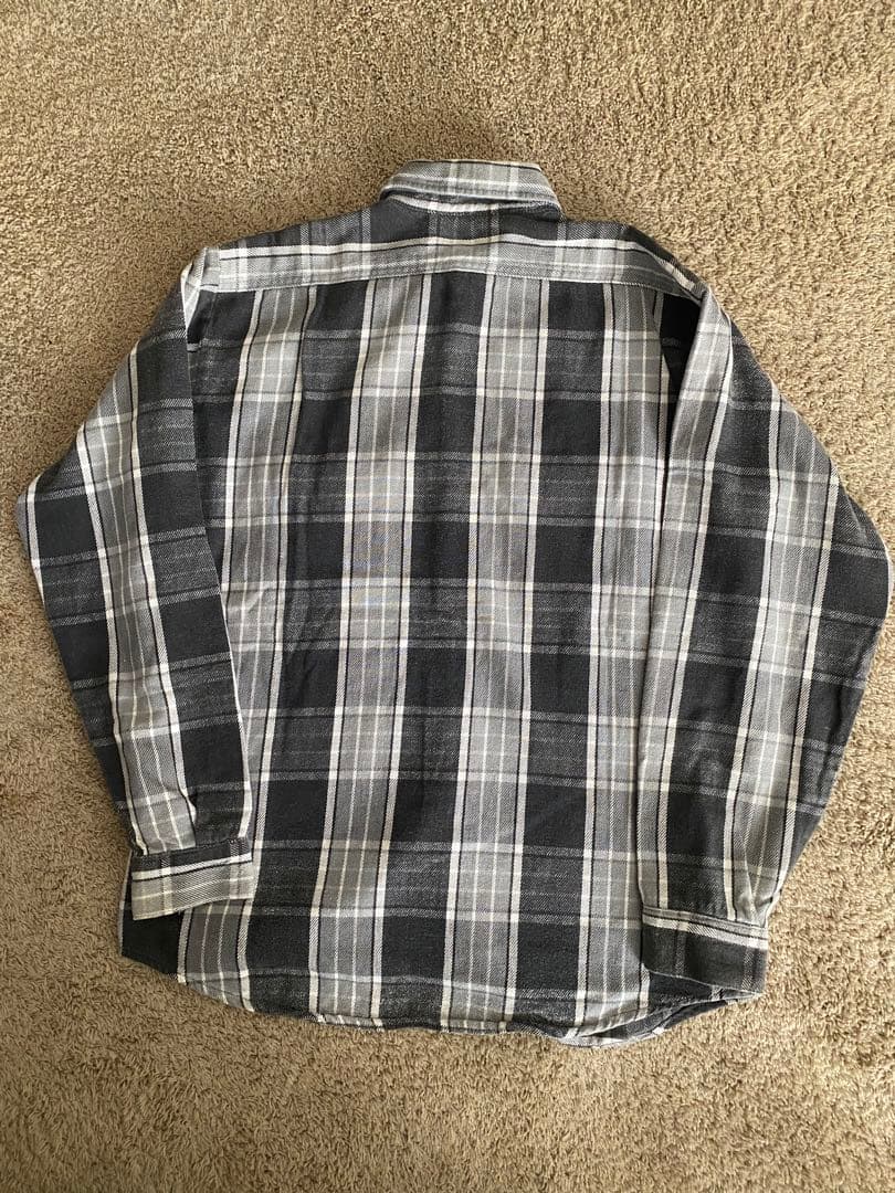 好配色　黒灰80s FIVE BROTHER ファイブラネルシャツ