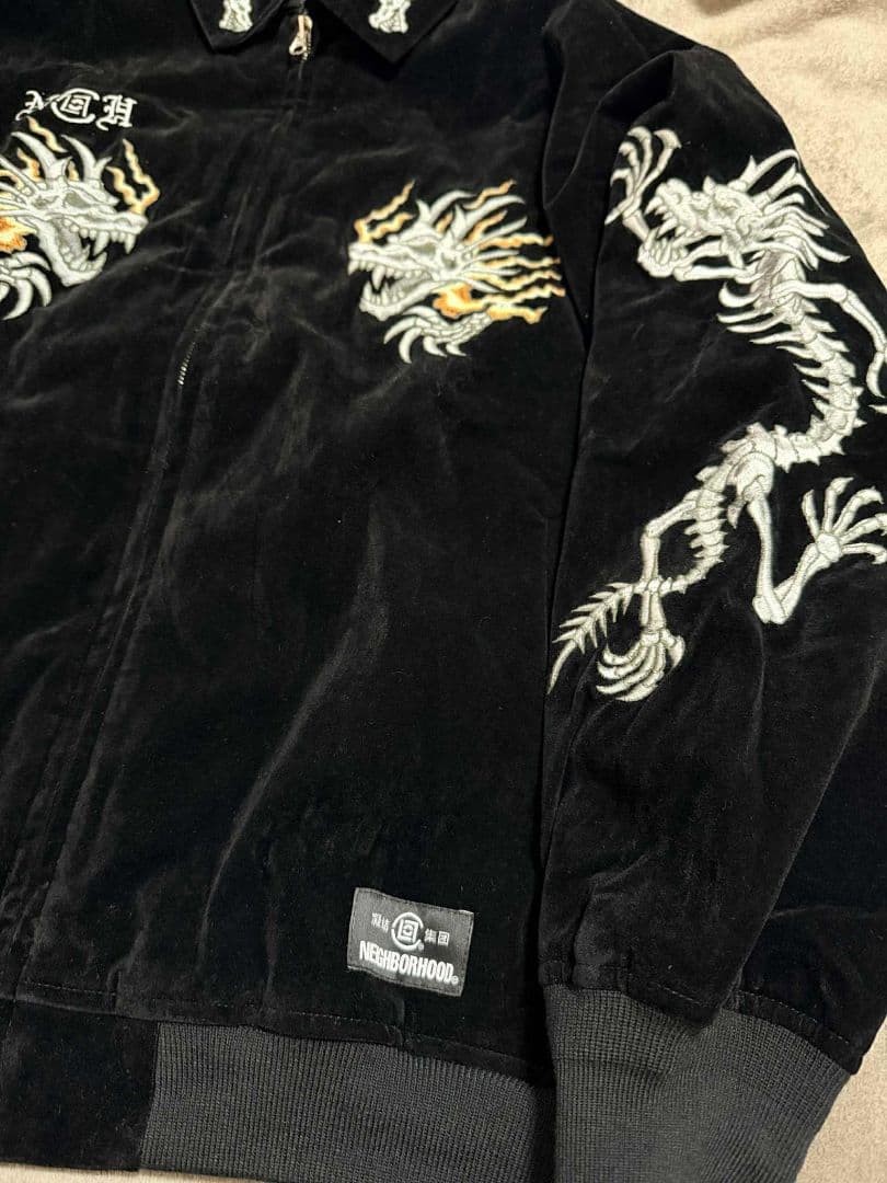 黒ドラゴン縫取 未使用 別珍 龍 スカジャン unisex 美品 vintage