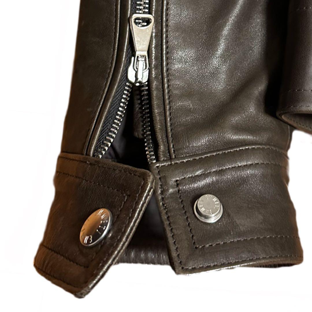 EMMETI 新品未使用タグ付き 羊革 ラムレザー ジャケット ブラウン