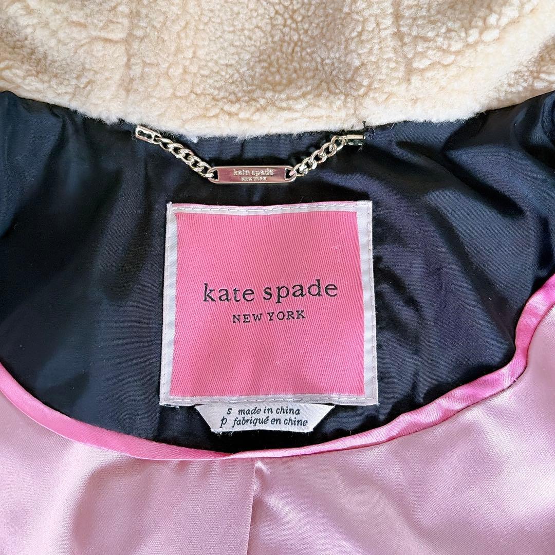美品✨【ケイトスペード】フードファーロングダウンコート 2way ブラック S
