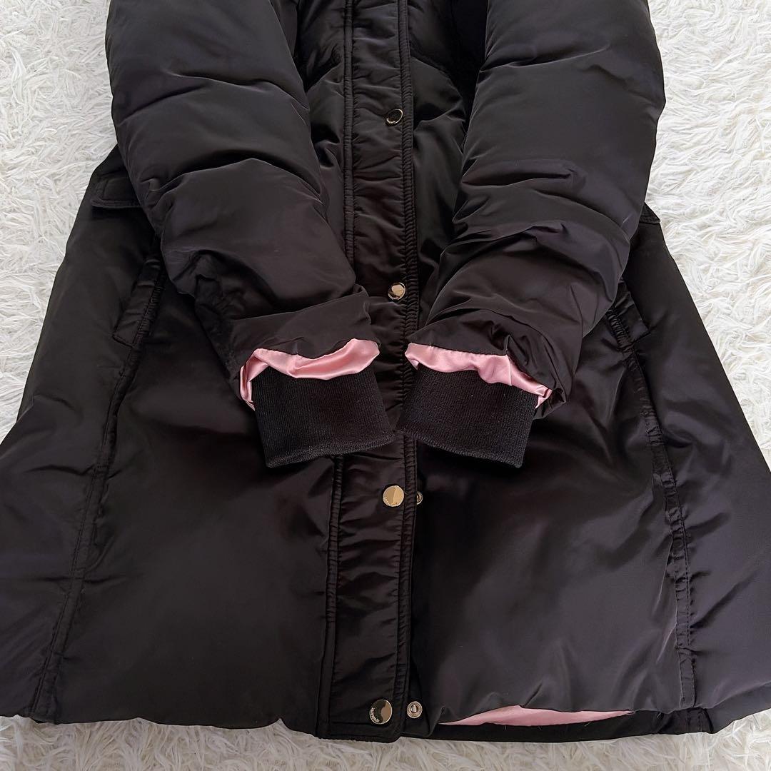 美品✨【ケイトスペード】フードファーロングダウンコート 2way ブラック S