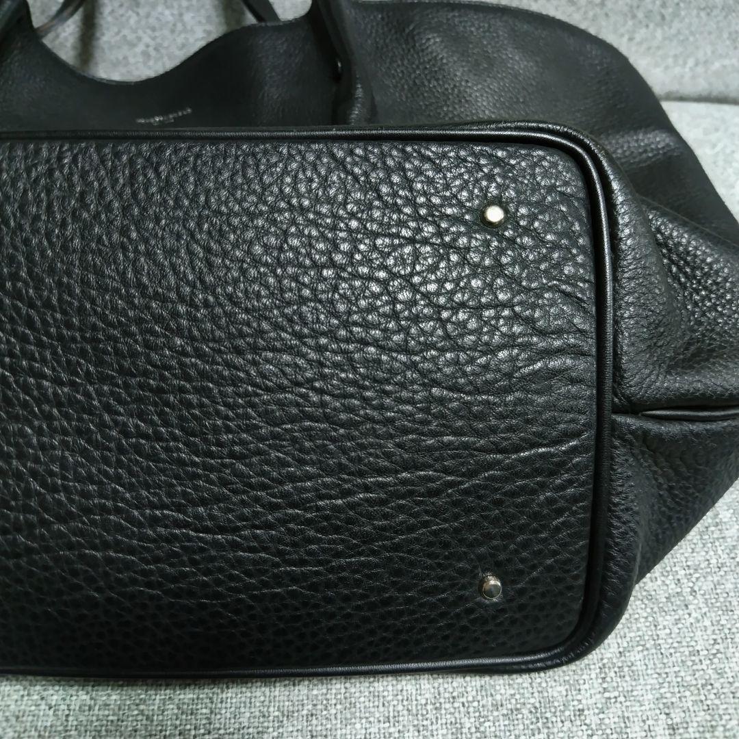 【美品】シュリンクレザー トートバッグ ブラック