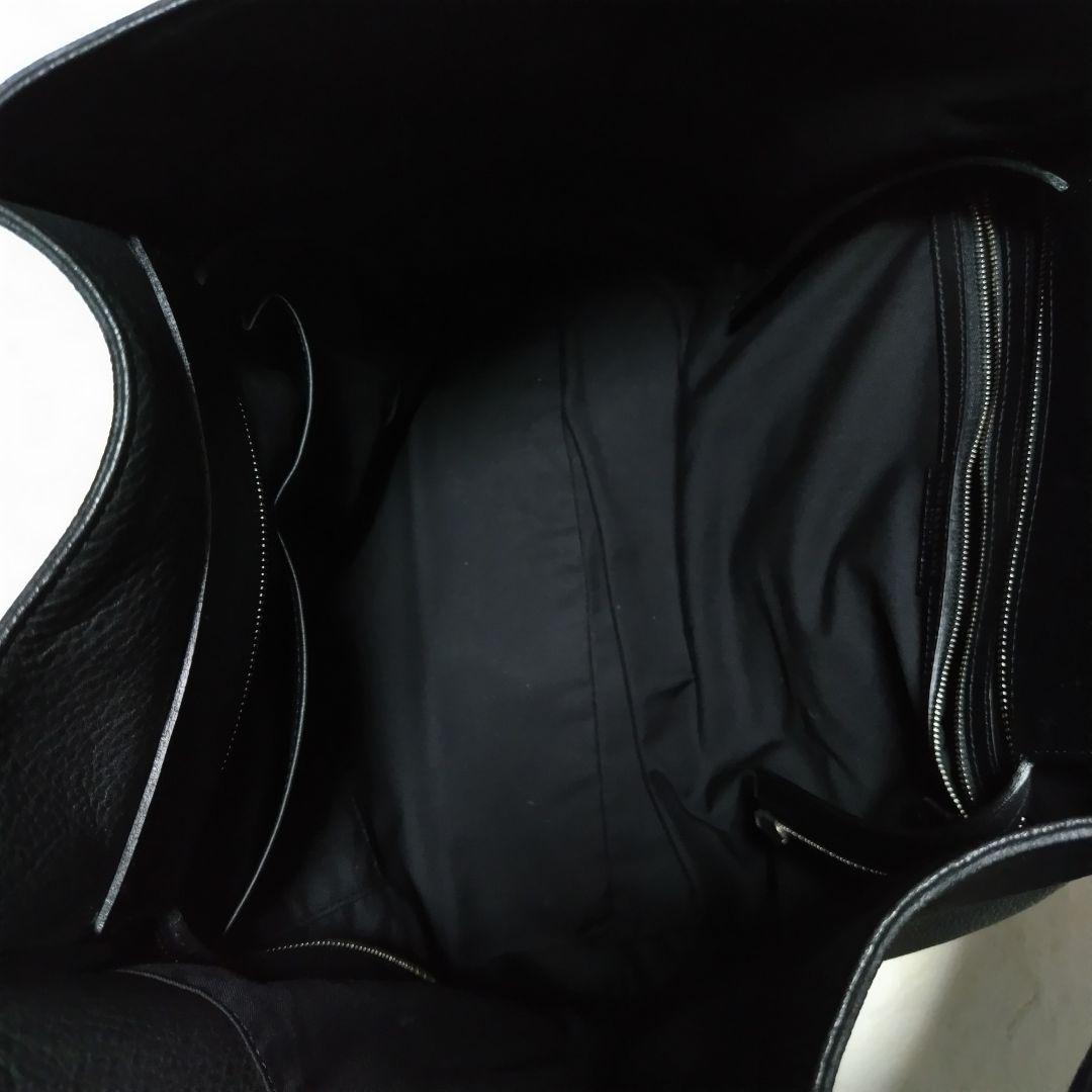 【美品】シュリンクレザー トートバッグ ブラック