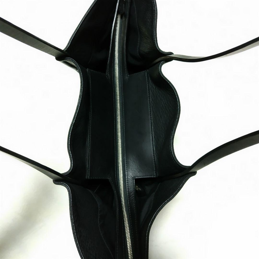 【美品】シュリンクレザー トートバッグ ブラック