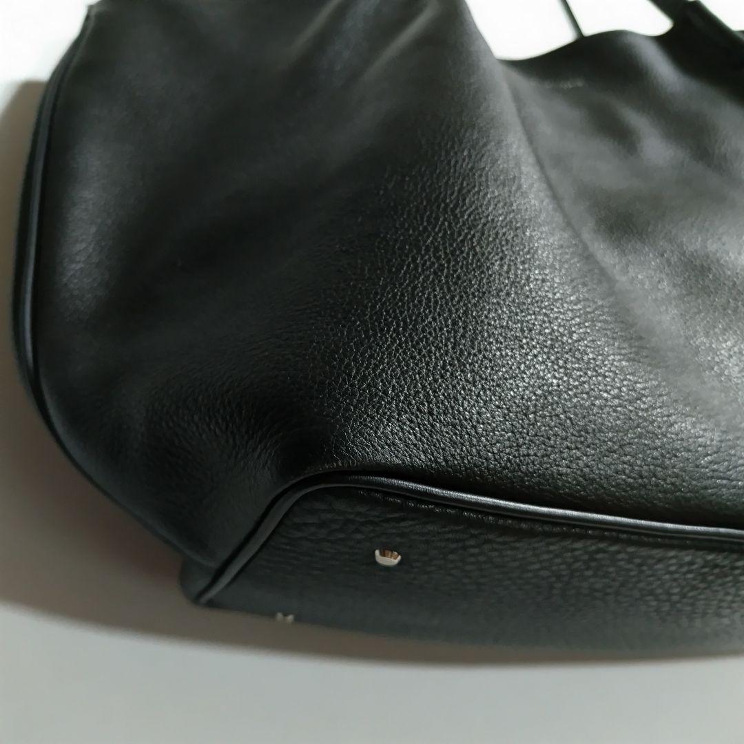 【美品】シュリンクレザー トートバッグ ブラック