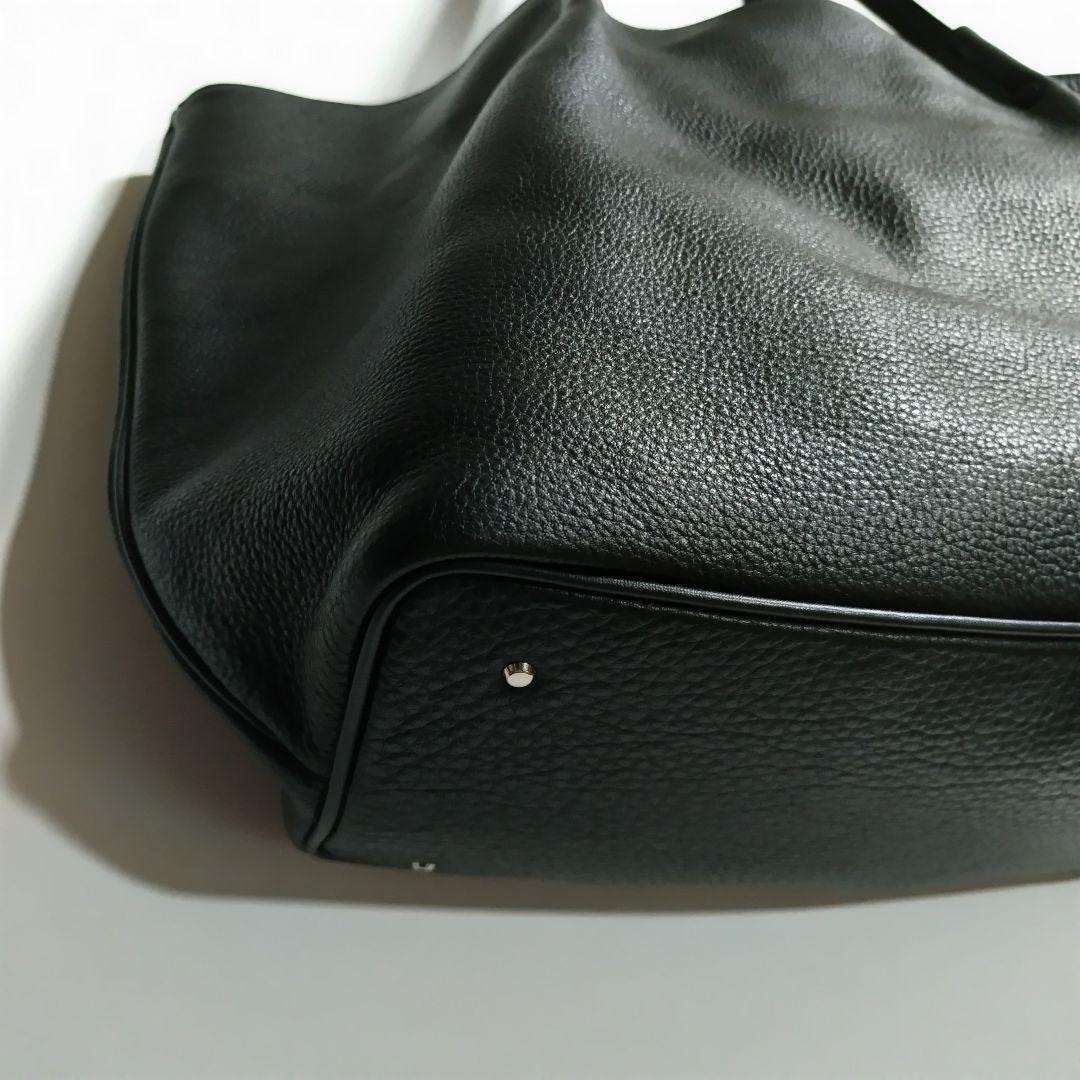 【美品】シュリンクレザー トートバッグ ブラック